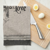 Tibetan Terrier Vintages Porträt niedliches Zitat Geschirrtuch (Viertel Falte)