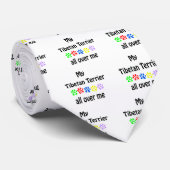 Tibetan Terrier Walks Design Krawatte (Gerollt)