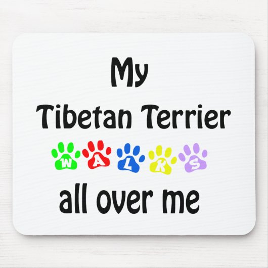 Tibetan Terrier Walks Design Mousepad (Vorne)