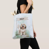 Tibetan Terrier Watercolor Personalized Dog Tasche (Von Nahem)
