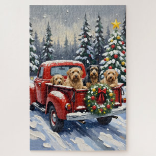 Tibetan Terrier Weihnachten Rotes Lastwagen Ferien Puzzle