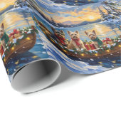 Tibetan Terrier Weihnachtsboot Urlaub Geschenkpapier (Rolleneckpunkt)