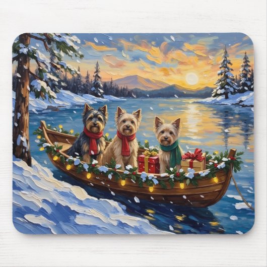 Tibetan Terrier Weihnachtsboot Urlaub Mousepad (Vorne)