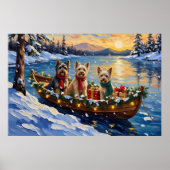 Tibetan Terrier Weihnachtsboot Urlaub Poster (Vorne)