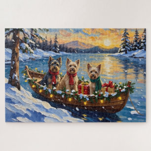 Tibetan Terrier Weihnachtsboot Urlaub Puzzle