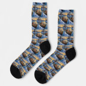 Tibetan Terrier Weihnachtsboot Urlaub Socken (Linkes Detail)