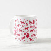 Tibetan Terrier Weihnachtsdesign Kaffeetasse (Vorderseite Links)