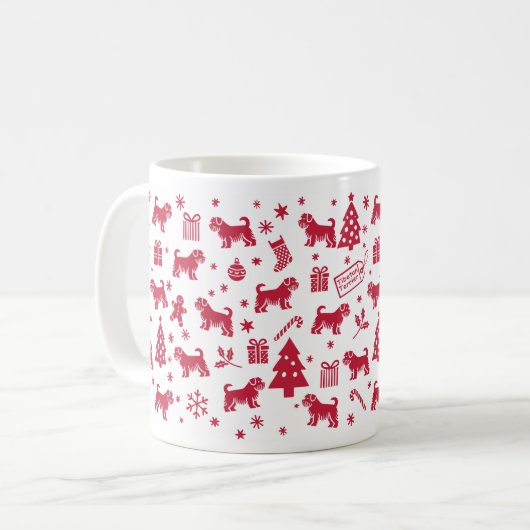 Tibetan Terrier Weihnachtsdesign Kaffeetasse (Vorderseite Links)
