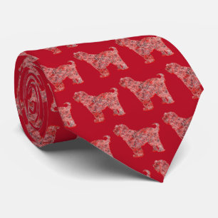 Tibetan Terrier Weihnachtshund Silhouette roter Ha Krawatte