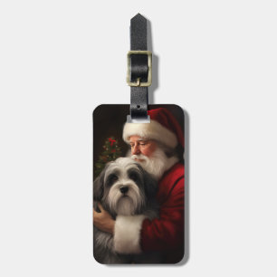 Tibetan Terrier Weihnachtsmann Festive Weihnachten Gepäckanhänger