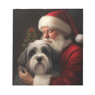 Tibetan Terrier Weihnachtsmann Festliches Weihnach Notizblock