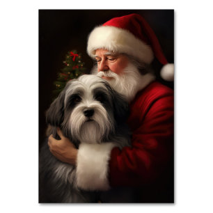 Tibetan Terrier Weihnachtsmann Festliches Weihnach Tischnummer
