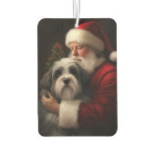 Tibetan Terrier Weihnachtsmann Weihnachten Autolufterfrischer (Rückseite)
