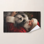 Tibetan Terrier Weihnachtsmann Weihnachten Badhandtuch Set (Handtuch)