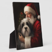 Tibetan Terrier Weihnachtsmann Weihnachten Fotoplatte (Seite)