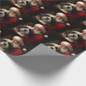Tibetan Terrier Weihnachtsmann Weihnachten Geschenkpapier (Ecke)
