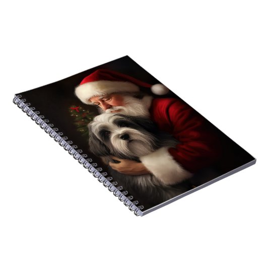 Tibetan Terrier Weihnachtsmann Weihnachten Notizblock (Rechte Seite)
