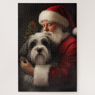 Tibetan Terrier Weihnachtsmann Weihnachten Puzzle