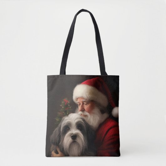 Tibetan Terrier Weihnachtsmann Weihnachten Tasche (Vorderseite)