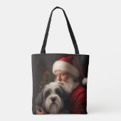 Tibetan Terrier Weihnachtsmann Weihnachten Tasche (Rückseite)