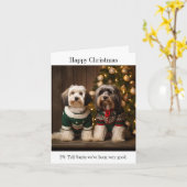 Tibetan Terriers Weihnachtskarte Karte (Gelbe Blume)