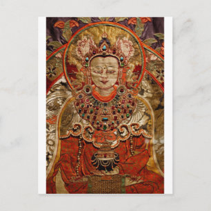 TIBETAN THANGKA KUNSTWERK AUF SILK POSTKARTE