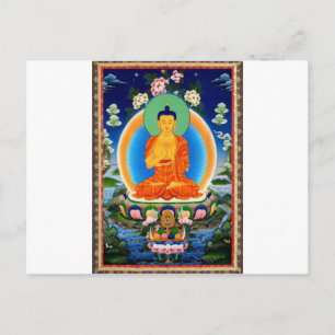 Tibetan Thangka Prabhutaratna Buddha Postkarte