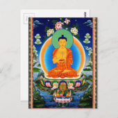 Tibetan Thangka Prabhutaratna Buddha Postkarte (Vorne/Hinten)