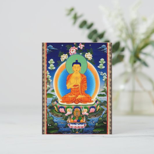 Tibetan Thangka Prabhutaratna Buddha Postkarte (Stehend Vorderseite)