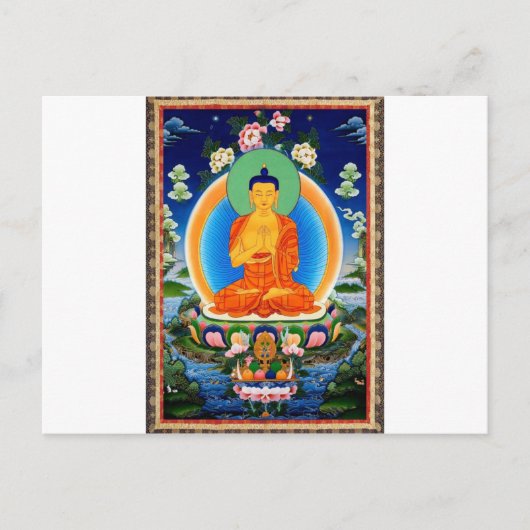 Tibetan Thangka Prabhutaratna Buddha Postkarte (Vorderseite)