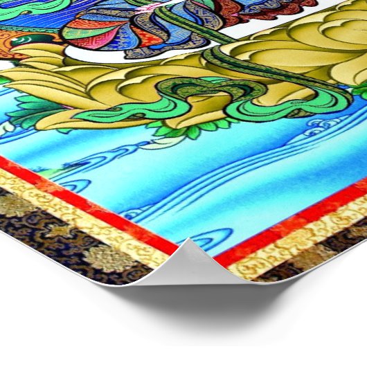 Tibetan Thangka Vajrasatmwst Mandala Poster Print (Ecke)