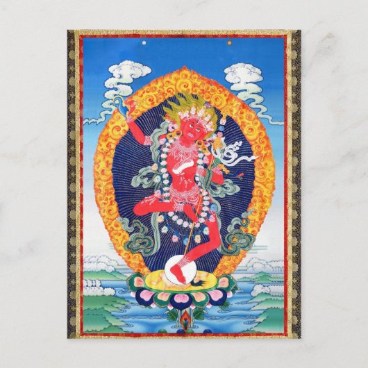 Tibetan Thangka Vajravarahi Postkarte (Vorderseite)