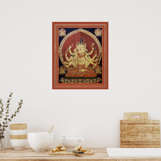 Tibetan Thangka von Guhyasamaja Akshobhyavajra Poster (Küche)