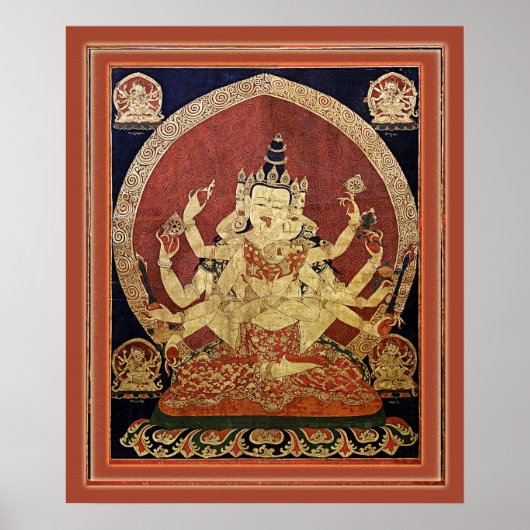 Tibetan Thangka von Guhyasamaja Akshobhyavajra Poster (Vorne)