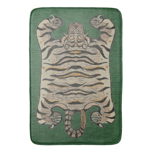 Tibetan Tiger Bath Mat Green Badematte (Vorderseite Vertikal)