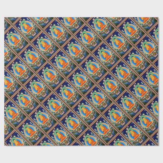 Tibetaner Thangka Prabhutaratna Buddha Geschenkpapier (Flach)