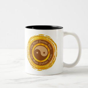 Tibetanische Beschwörungsformel Yin Yang Zweifarbige Tasse