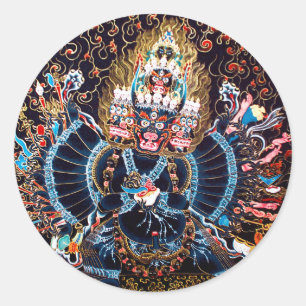 Tibetanische buddhistische Kunst (Chemckok Heruka) Runder Aufkleber