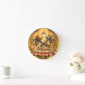 Tibetanische buddhistische Kunst Runde Wanduhr (Zuhause)