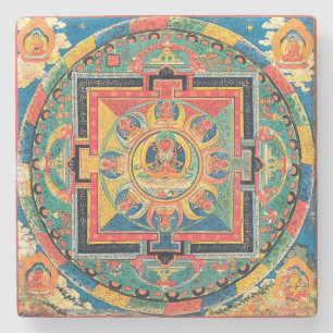 Tibetanische buddhistische Mandala-Untersetzer Steinuntersetzer