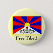 Tibetanische Flagge - freies Tibet! Button (Vorderseite)