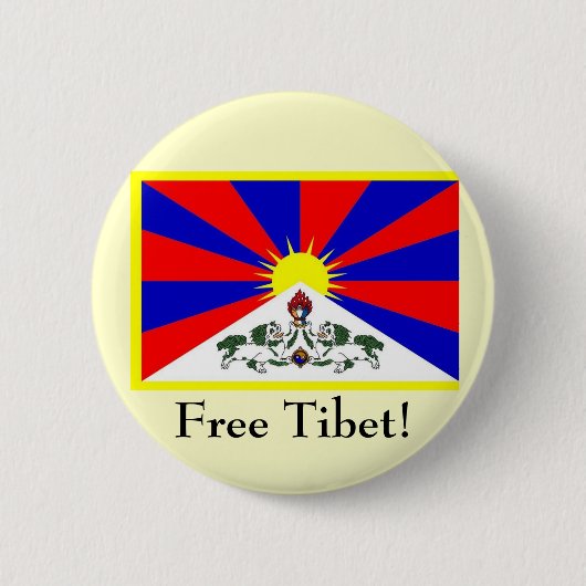 Tibetanische Flagge - freies Tibet! Button (Vorderseite)