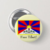 Tibetanische Flagge - freies Tibet! Button (Vorne & Hinten)
