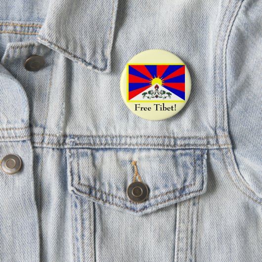 Tibetanische Flagge - freies Tibet! Button (Beispiel)