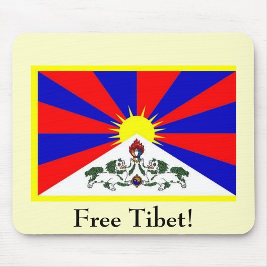 Tibetanische Flagge - freies Tibet! Mousepad (Vorne)