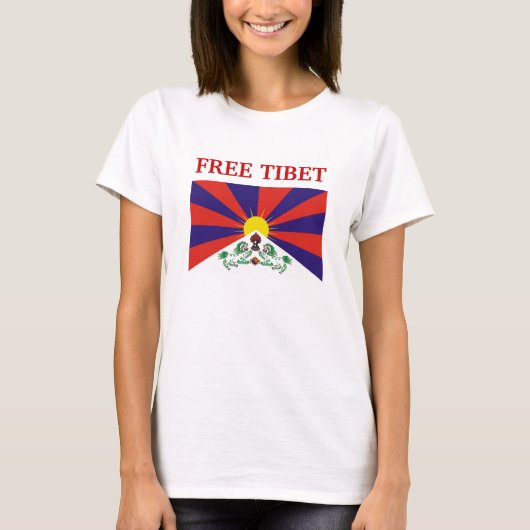 Tibetanische Flagge, FREIES TIBET T-Shirt (Vorderseite)