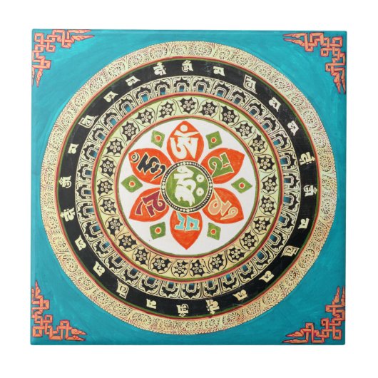 Tibetanische Mandala-Fliese Fliese (Vorderseite)