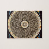Tibetanische Mandala-Kunst (Schwarzes u. Gold) Puzzle (Horizontal)