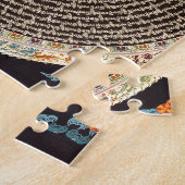 Tibetanische Mandala-Kunst (Schwarzes u. Gold) Puzzle (Seite)