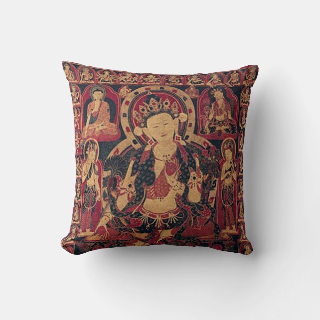 Tibetanischer Bodhisattva Kissen (Vorderseite)
